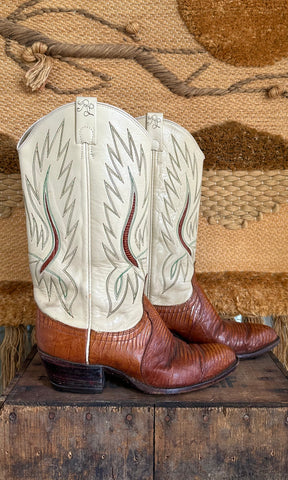 RALPH LAUREN 1980s Leather Western Boots • Womens 7.5C