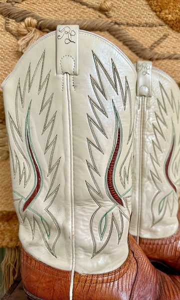 RALPH LAUREN 1980s Leather Western Boots • Womens 7.5C