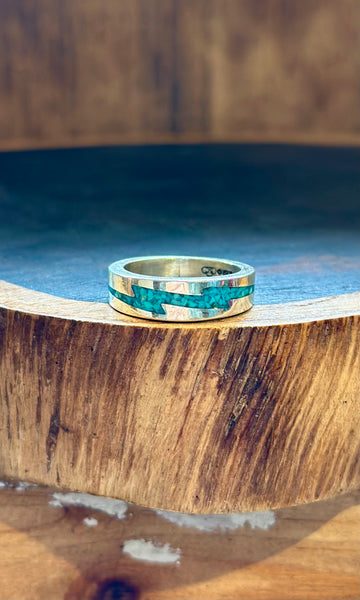 TURQUOISE LIGHTNING BOLT Sterling Silver Ring • Size 7