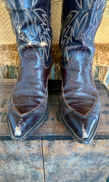 JUSTIN Fort Worth Texas Leather Western Boots • Womens 9 / Mens 7