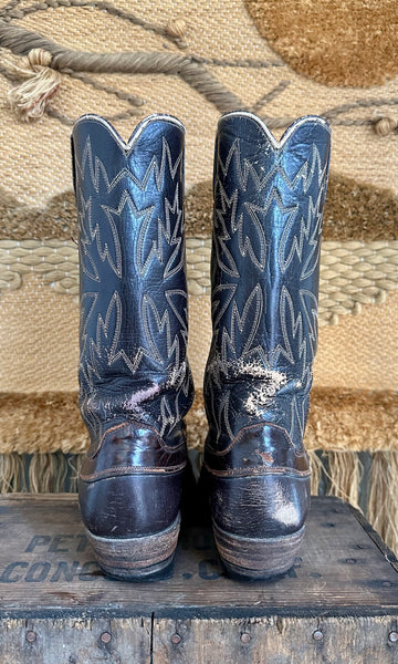 JUSTIN Fort Worth Texas Leather Western Boots • Womens 9 / Mens 7