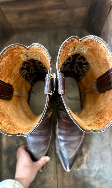 JUSTIN Fort Worth Texas Leather Western Boots • Womens 9 / Mens 7