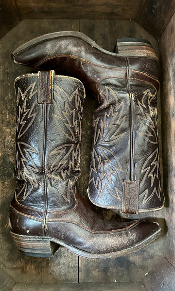 JUSTIN Fort Worth Texas Leather Western Boots • Womens 9 / Mens 7
