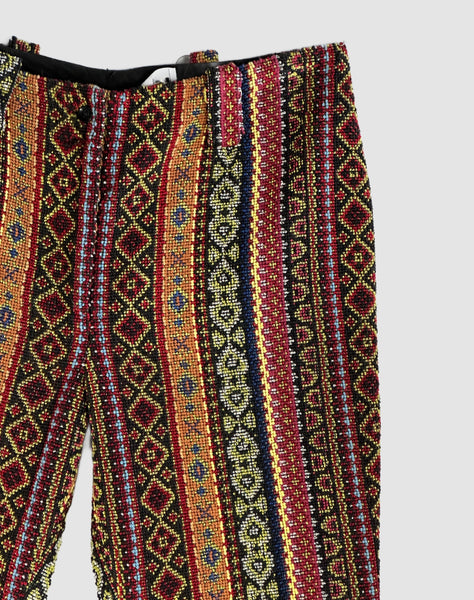 TOMBOY 60s Hip Hugger Hippie Tapestry Pants • XX Small