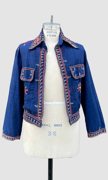 DEADSTOCK PAKISTANI 70s Embroidered Jacket • X-Small