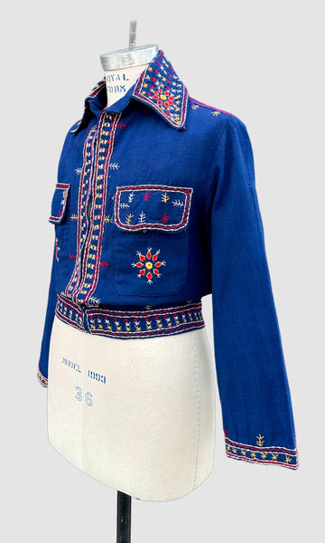 DEADSTOCK PAKISTANI 70s Embroidered Jacket • X-Small