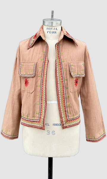 DEADSTOCK PAKISTANI 70s Embroidered Jacket • Small