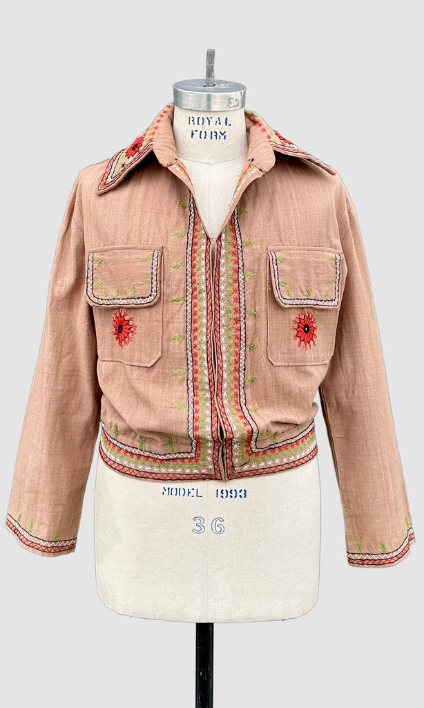 DEADSTOCK PAKISTANI 70s Embroidered Jacket • Small