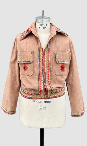 DEADSTOCK PAKISTANI 70s Embroidered Jacket • Small