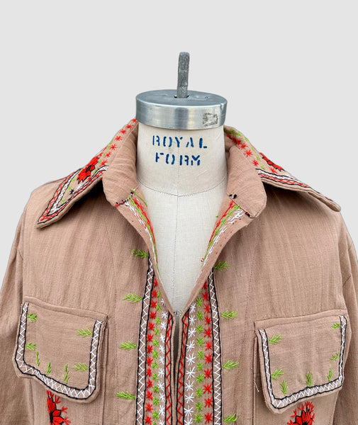 DEADSTOCK PAKISTANI 70s Embroidered Jacket • Small