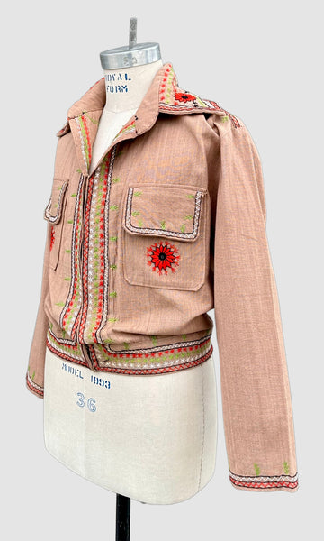 DEADSTOCK PAKISTANI 70s Embroidered Jacket • Small