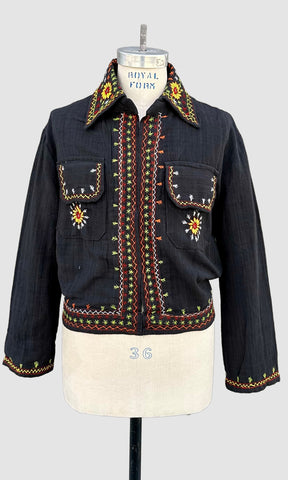 DEADSTOCK PAKISTANI 70s Embroidered Jacket • Medium