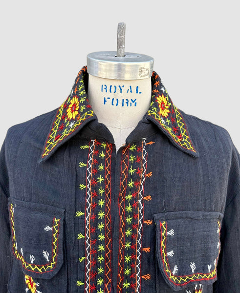 DEADSTOCK PAKISTANI 70s Embroidered Jacket • Medium
