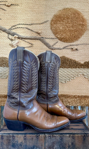 NOCONA Texas Mens Brown Leather Western Boots • Mens 9.5