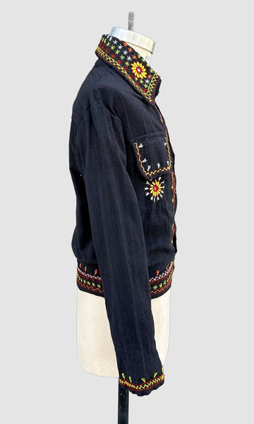 DEADSTOCK PAKISTANI 70s Embroidered Jacket • Medium