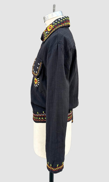 DEADSTOCK PAKISTANI 70s Embroidered Jacket • Medium