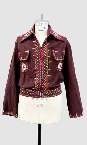 DEADSTOCK PAKISTANI 70s Embroidered Jacket • Small