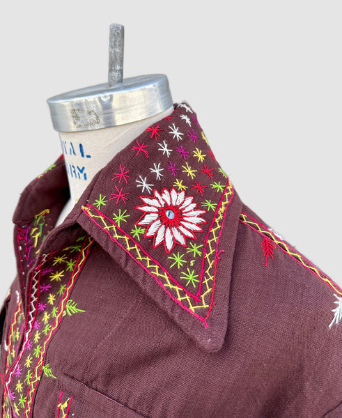 DEADSTOCK PAKISTANI 70s Embroidered Jacket • Small