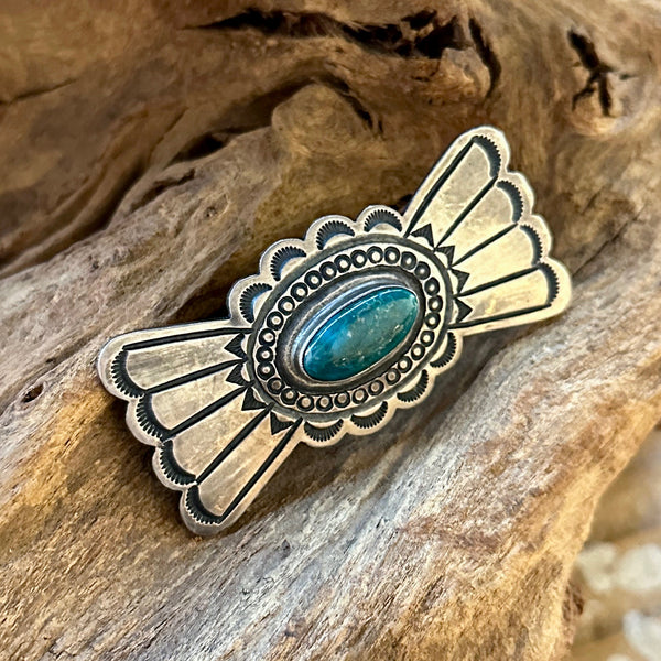 FLYING FREE Vintage Sterling Silver and Bloodstone Jasper Brooch • 20g