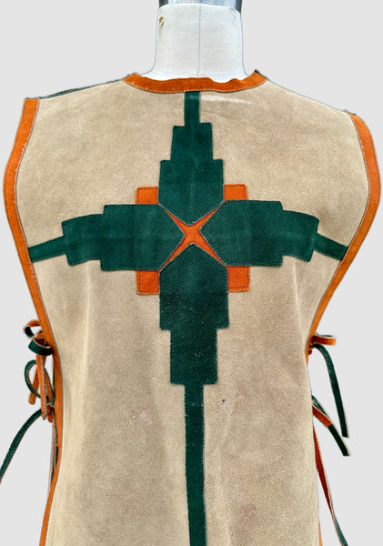 LEATHER 60s/70s Vintage Vest • Open Sizing