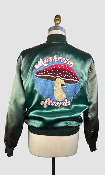 MUSHROOM RECORDS 70s Tour Satin Jacket • Mens Medium Large