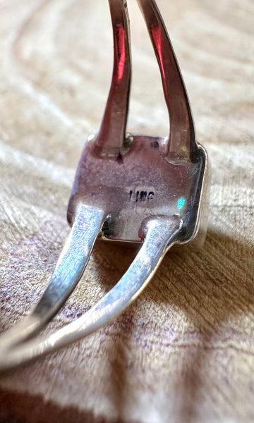 SMALL SQUARE TURQUOISE & Sterling Silver Ring • Sizes 8 & 9