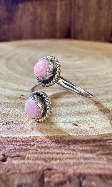 DOUBLE CONCH SHELL and Sterling Silver Adjustable Ring