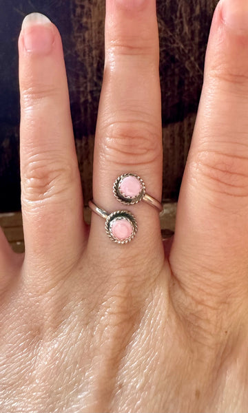 DOUBLE CONCH SHELL and Sterling Silver Adjustable Ring