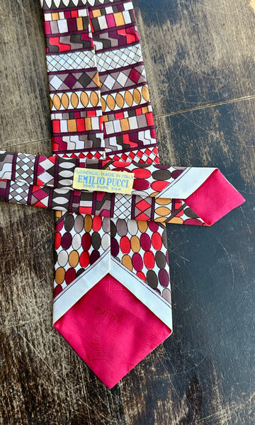 EMILIO PUCCI Vintage 1970's Necktie, Pure Silk