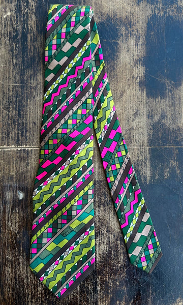 EMILIO PUCCI Vintage 1970's Silk Necktie