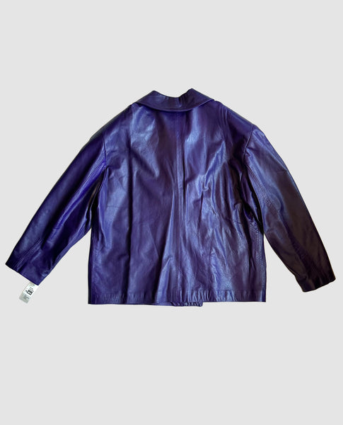 CAYENNE LEATHER PEACOAT Vintage 80's 90s Jacket • Women's Large