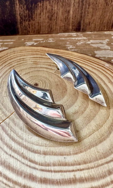 DECO WINGS Sterling Silver Stud Earrings