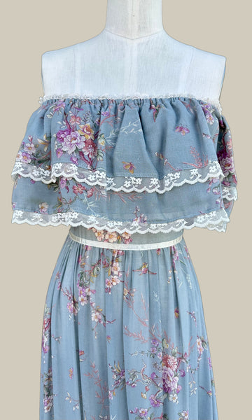 GUNNE SAX By Jessica Vintage 70s Dress • XXS