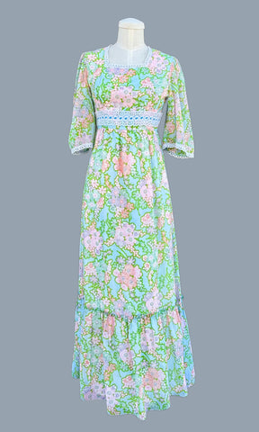 PEGGY BARKER Vintage 70s Dress • Small