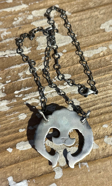 NAVAJO NAJA Silver & Turquoise Adjustable Necklace 26N08