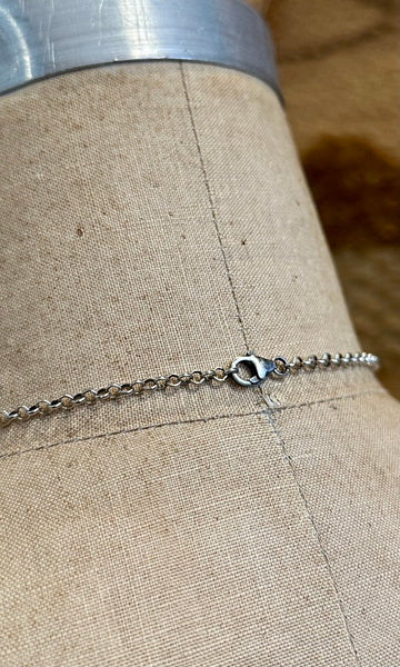 NAVAJO Silver & Triple Turquoise Horseshoe Necklace