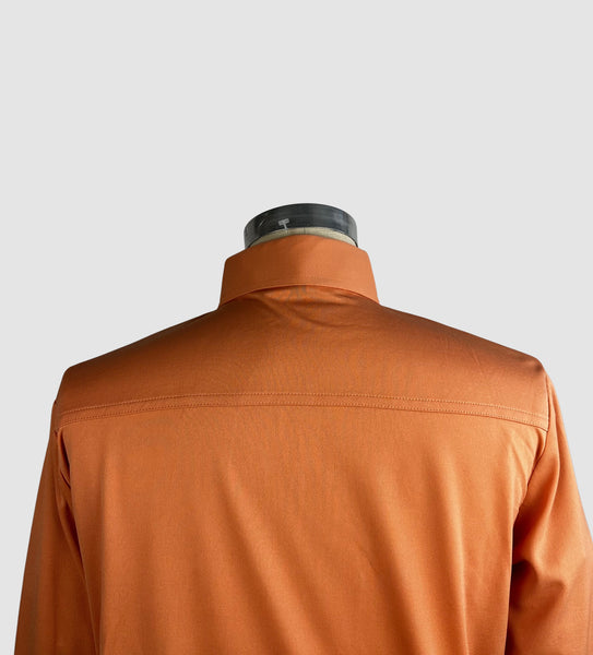 MARTINI 70s Deadstock Orange Polyester Disco Shirt • Medium