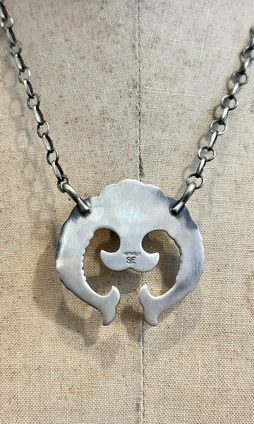 NAVAJO NAJA Silver & Turquoise Adjustable Necklace 26N08