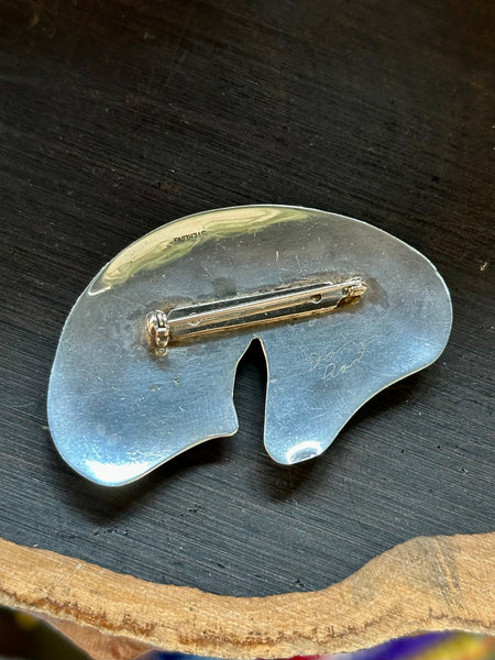 DREAMING SILVER Sterling Silver and Turquoise Brooch Pin