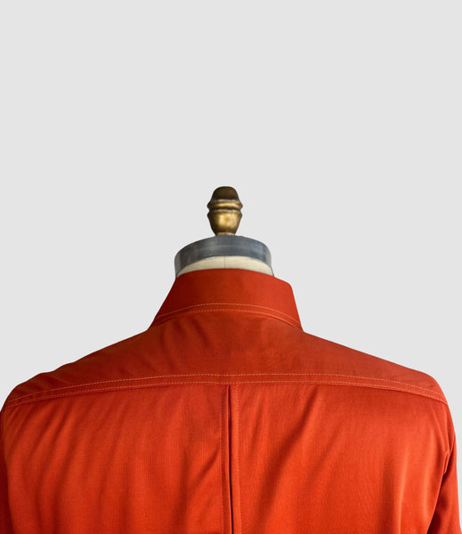 MARTINI 70s Deadstock Orange Polyester Disco Shirt • Medium