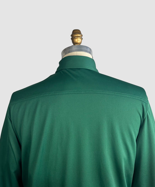 MARTINI 70s Deadstock Green Polyester Disco Shirt • Medium