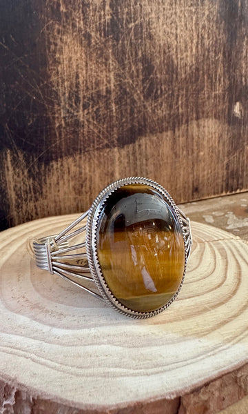 TIGERS EYE Sterling Silver Cuff 34g