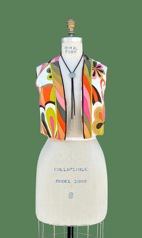PUCCI FLOWER POWER 60s Cropped Vest • Women's Sm./Med.
