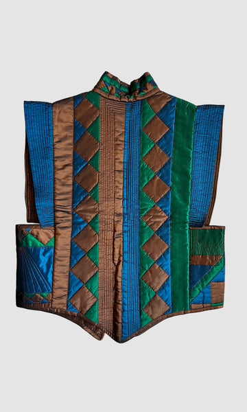VINTAGE QUILTED PATCHWORK 80s Geometric Vest
