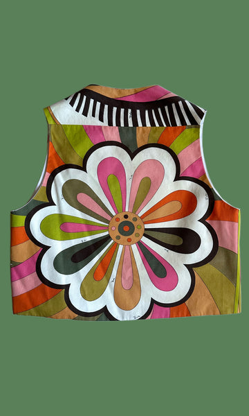 PUCCI FLOWER POWER 60s Cropped Vest • Women's Sm./Med.