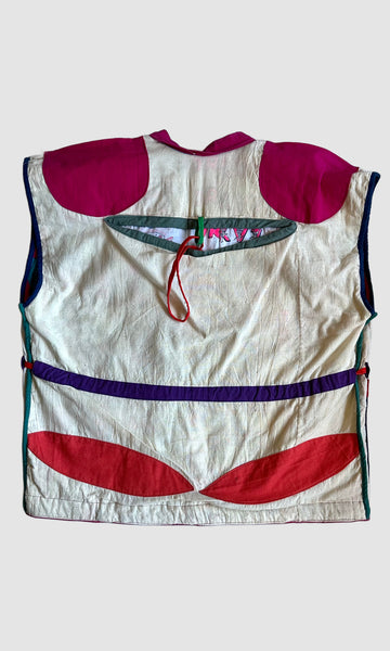 REVERSIBLE VINTAGE QUILTED Patchwork 80s Vest • Medium