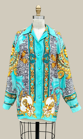 RENATO NICCI Vintage Parisian Silk Shirt • Small