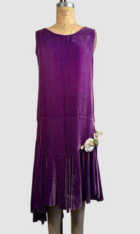 VELVET CRUSH 20s Purple Asymmetrical Flapper Dress • Medium