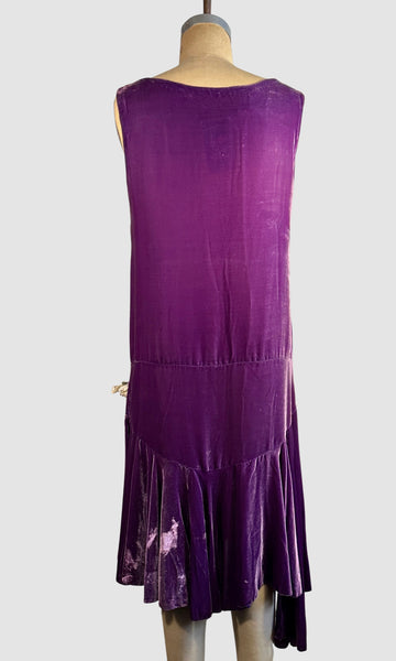 VELVET CRUSH 20s Purple Asymmetrical Flapper Dress • Medium