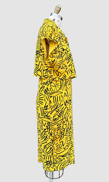 KARL LAGERFELD Vintage 80s Silk Dress & Top Set • Small